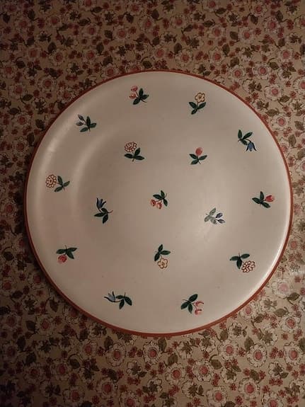 Retro Fat Rörstrand signerad EG motiv blommor från 40-tale
