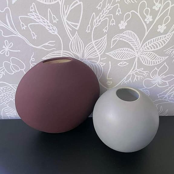 Set vaser COOEE Design, Pastille & Ball, plommon & grå