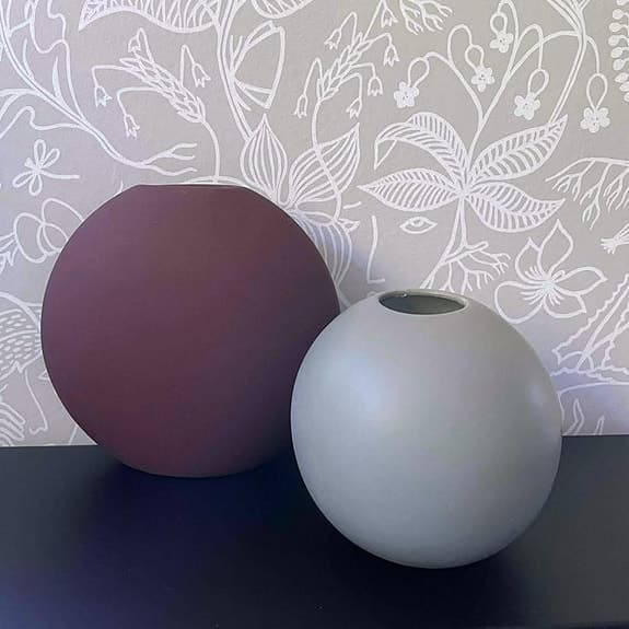 Set vaser COOEE Design, Pastille & Ball, plommon & grå