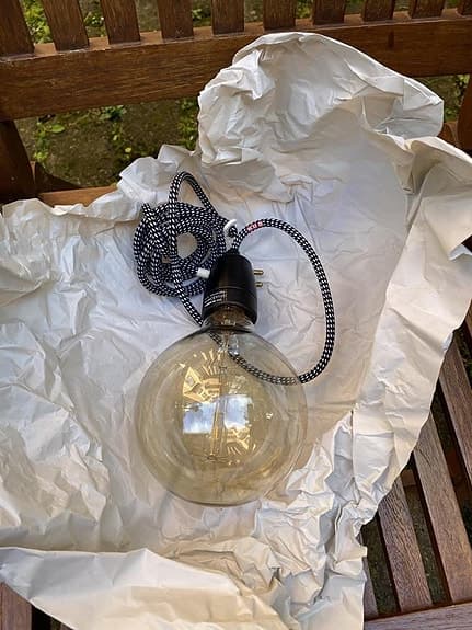 Taklampa, NUD collection, stor glödlampa tygsladd