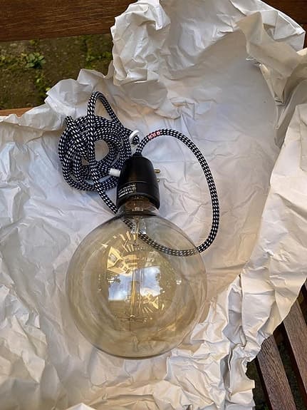 Taklampa, NUD collection, stor glödlampa tygsladd