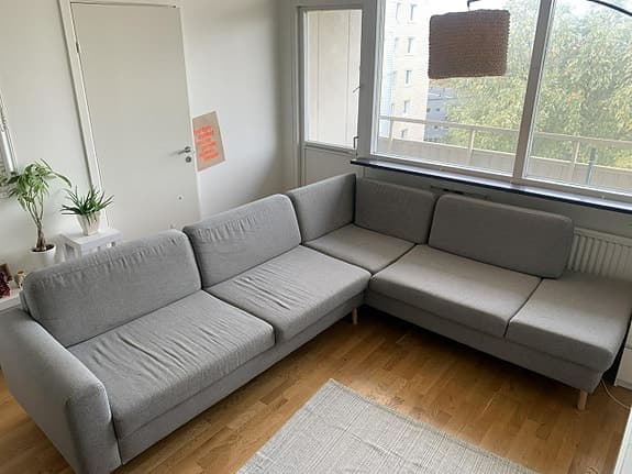 Hörnsoffa soffa soffhörn ljusgrå