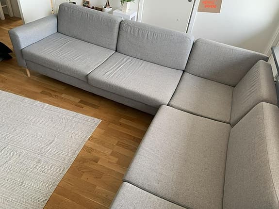 Hörnsoffa soffa soffhörn ljusgrå