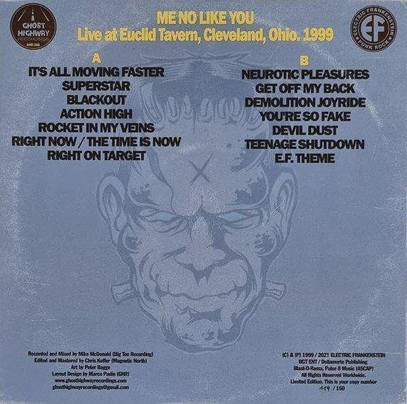 Electric Frankenstein - Me No Like You LP