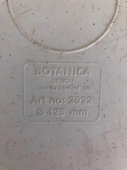 Botanica potte i vit plast