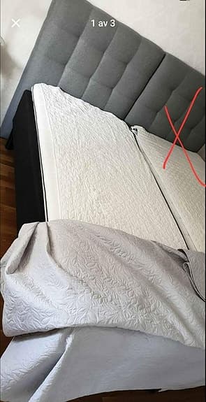 En säng 90x200 komplett med bäddmadrass och sänggavel