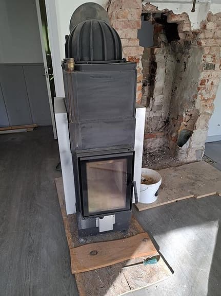 Vattenmantlad Kamin