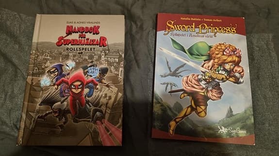 Handbok för Superhjältar Rollspelet  samt Sword Princess