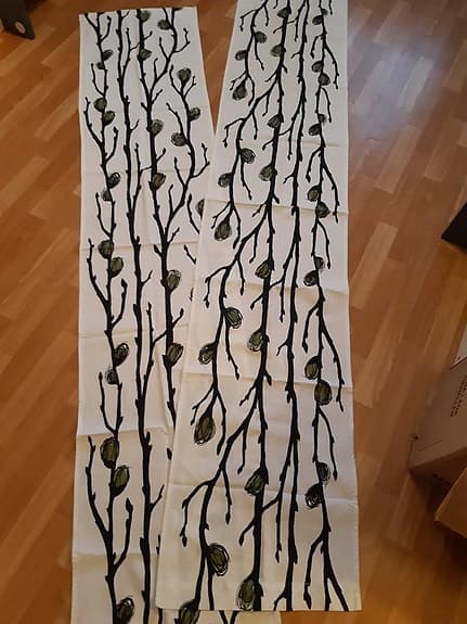 2 st Hemtex Panelgardiner gardin gardinlängd vit svart natu