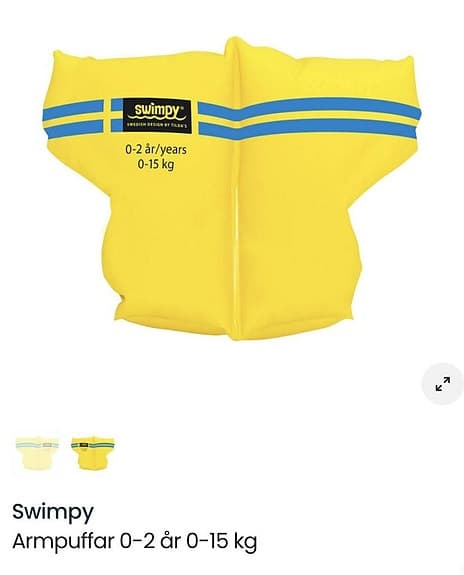 Swimpy armpuffar 0-2 år 0-15 kg oöppnad förpackning