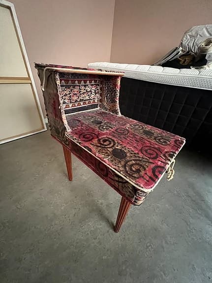 Bohemisk vintage-bänk i textil