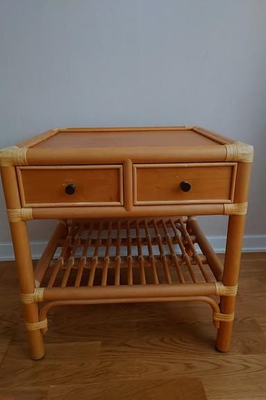 Dux sängbord Bambu modern vintage