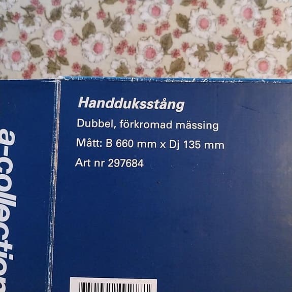 Handduksstång  dubbel förkromad mässing Ny