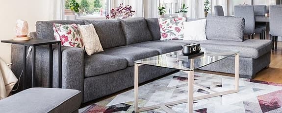5 Seater - L Shape - Charcoal Grey Sofa (sits 3+2)