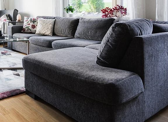 5 Seater - L Shape - Charcoal Grey Sofa (sits 3+2)