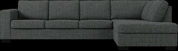 5 Seater - L Shape - Charcoal Grey Sofa (sits 3+2)