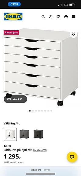 vit Ikea byrå