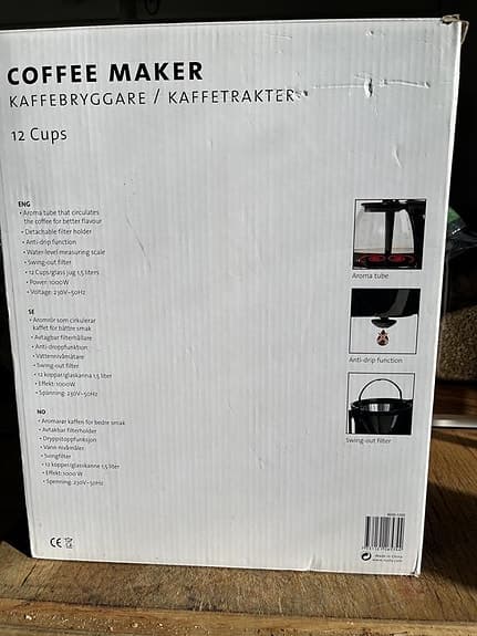 Kaffebryggare 12 koppar oanvänd