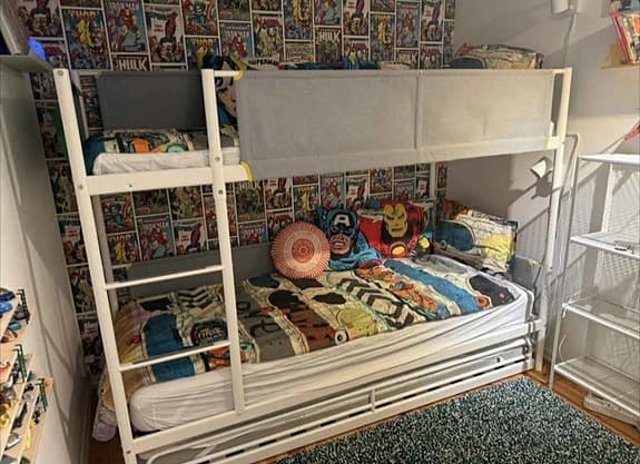 IKEA VITVAL Våningssängstomme, vit/ljusgrå, 90x200 cm