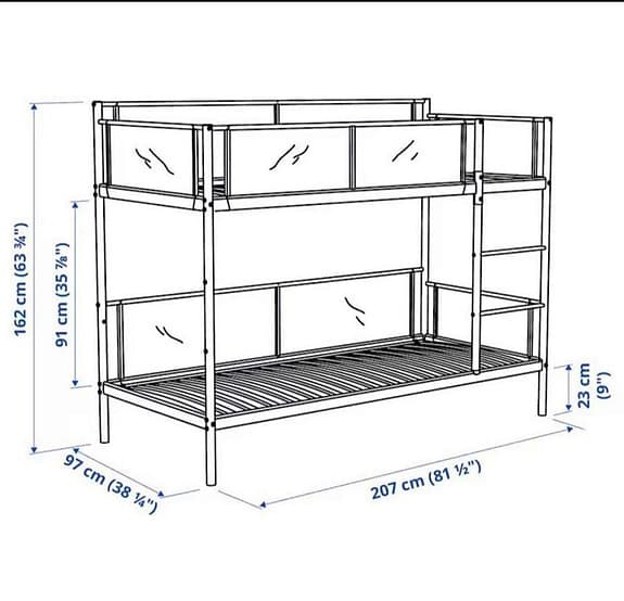 IKEA VITVAL Våningssängstomme, vit/ljusgrå, 90x200 cm