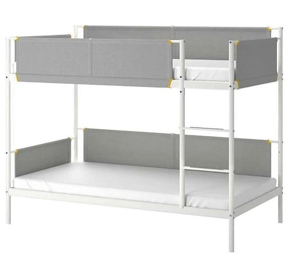 IKEA VITVAL Våningssängstomme, vit/ljusgrå, 90x200 cm