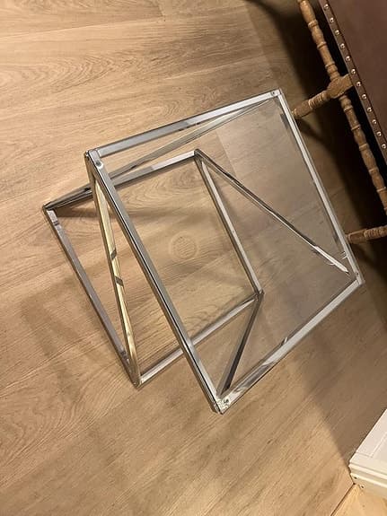 Soffbord i glas och metall – modernt & i fint skick