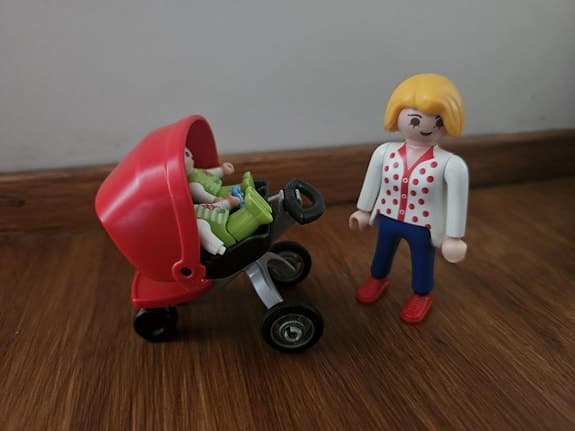 Playmobil barnvagn med tillbehör