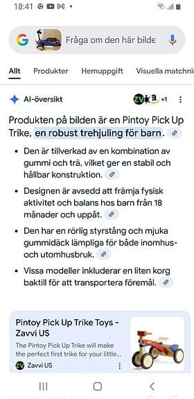 Pintoy Pick Up Trike Barn trehjuling blå och svart
