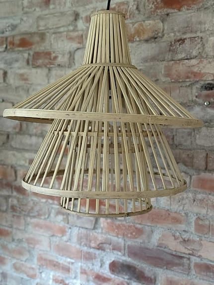 Taklampa i bambu från Madam Stoltz – oanvänd