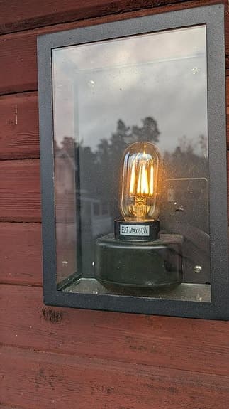Utomhusbelysning Loke i svart ram och glas
