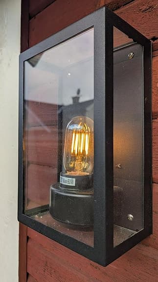 Utomhusbelysning Loke i svart ram och glas