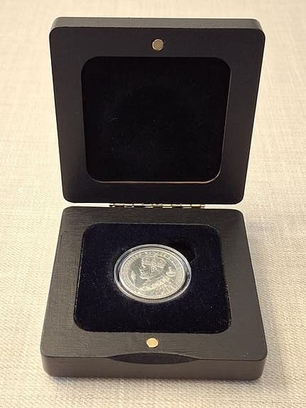 Silvermynt - Oscar II 2 kr 1897 i exklusivt myntetui