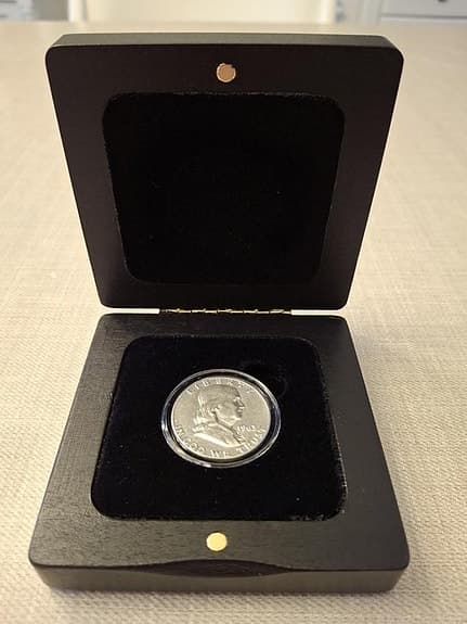 Silvermynt - Franklin Half Dollar 1963 i exklusivt myntetui