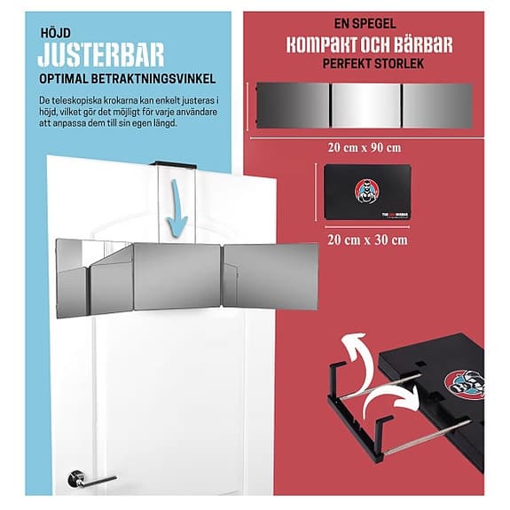 Spegel 360 grader för självklippning & smink