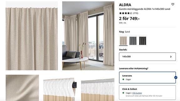 Jysk Aldra Mörkläggande gardiner - Sand