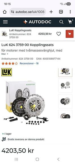 Kopplingssats audi a4 b8