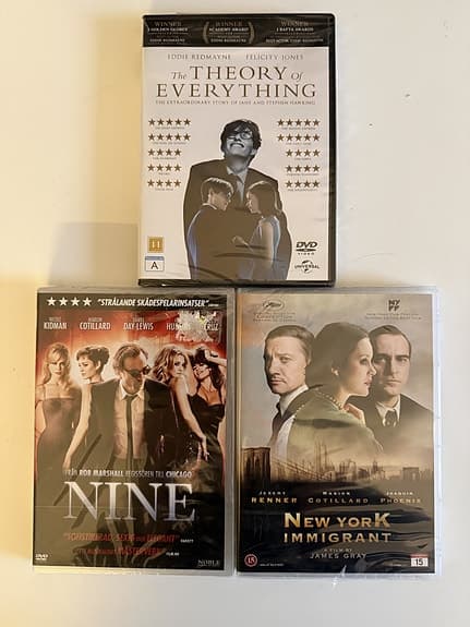 DVD-filmer - 9 st - Boktjuven, Moulin Rouge, Nine, Tsatsiki, Sune, mfl