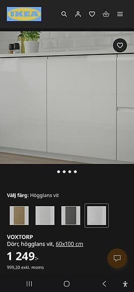 Köksluckor högglans vit.