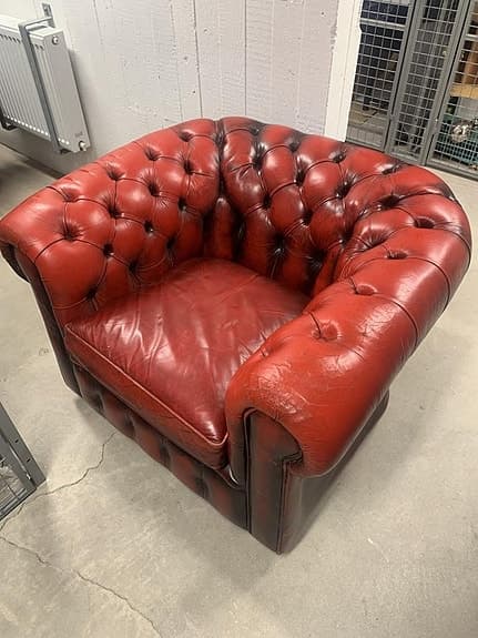 Skinnfåtölj Chesterfield
