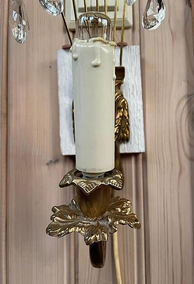 Antik lampett kristall / mässing