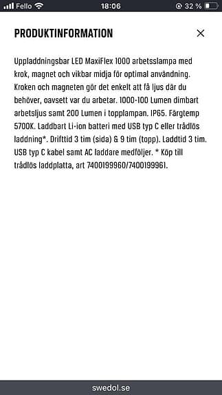 Arbetslampa AWARD maxiflex led (ny)