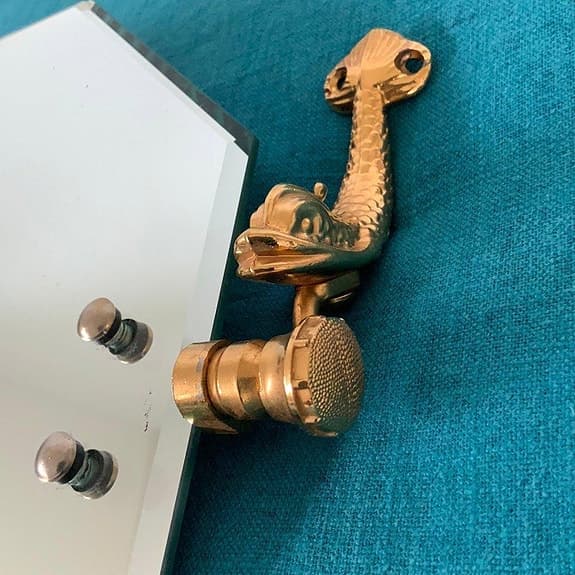 Lan-Bar Dolphin, SPEGEL, mässing, Art Déco-stil