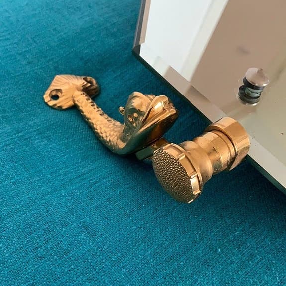 Lan-Bar Dolphin, SPEGEL, mässing, Art Déco-stil