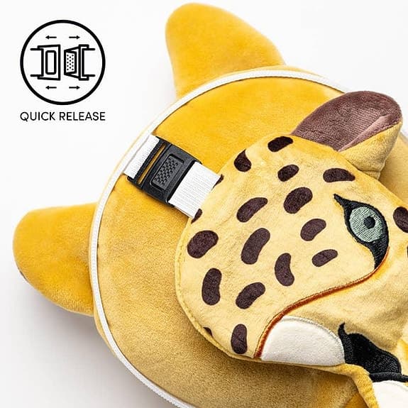 Relaxeazzz – Leopard Rund Resekudde & Ögonmask