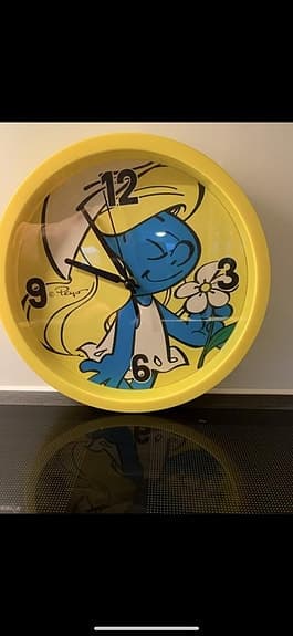 retro väggklocka smurf
