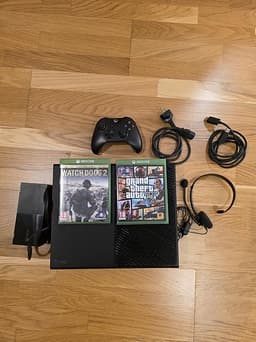 Xbox One med handkontroll och spel
