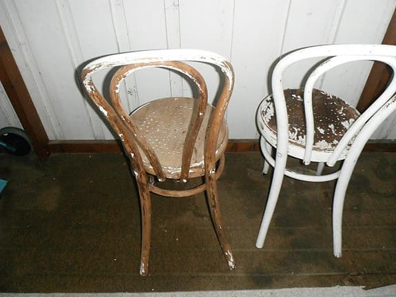 Stol cafémodell trä vit natur, Ögglan