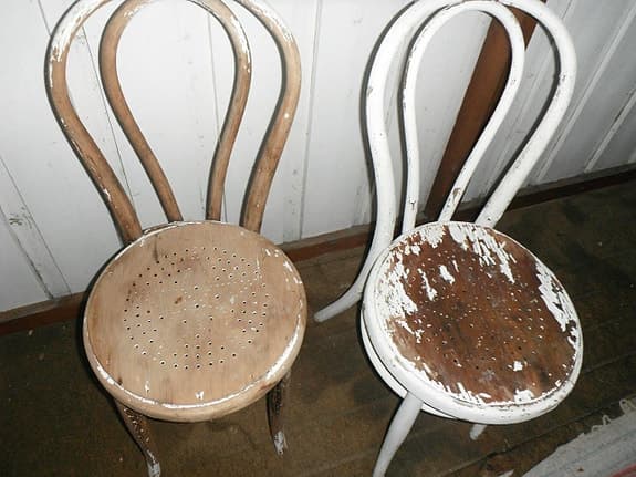 Stol cafémodell trä vit natur, Ögglan