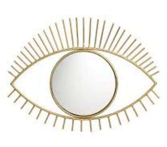 Unik spegel gyllene öga att hänga på väggen.