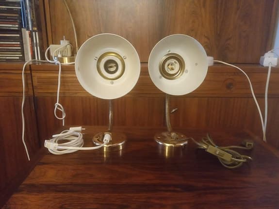 VÄGGLAMPOR, ett par, Belid. 1900 talet andra hälft.